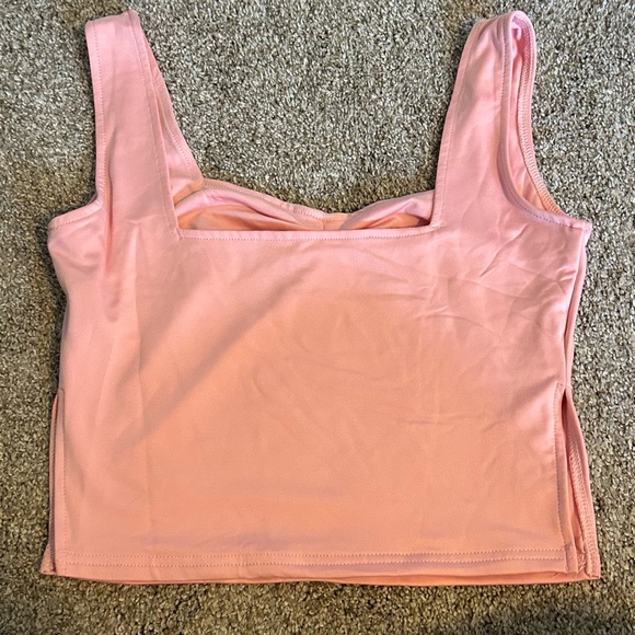 Pink Ruched Crop Top - Picture 2 of 3